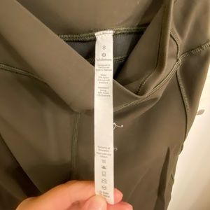 Lululemon size 8 leggings olive green